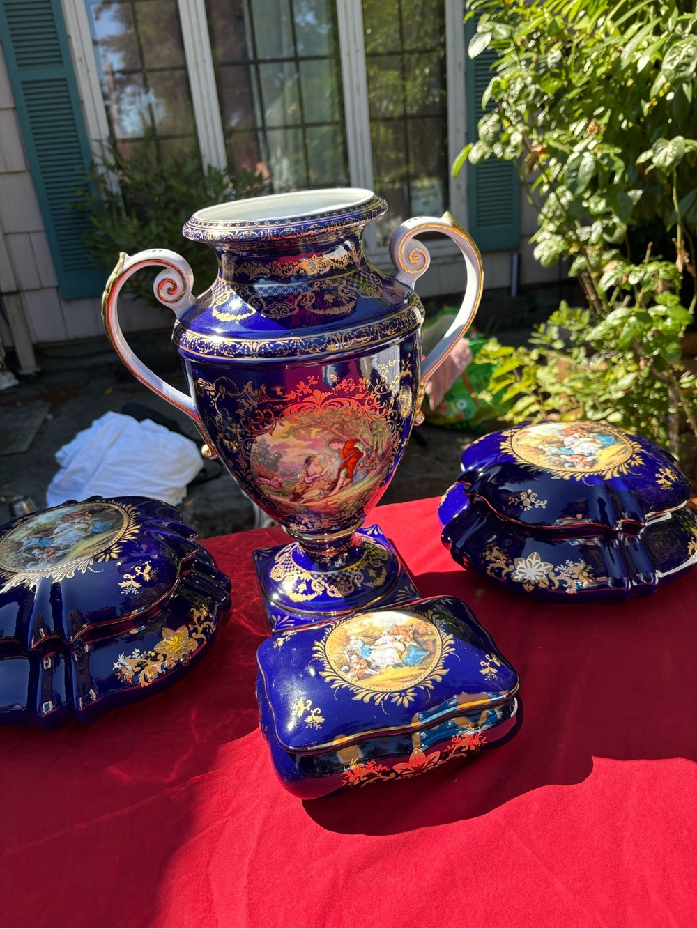 Vintage Limoges Cobalt Blue Porcelain